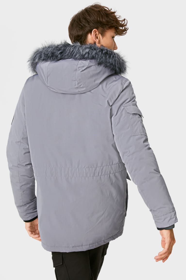 Chaquetas C&A Clockhouse Acolchado With Hood Recycled Gris | WOQLPB-163