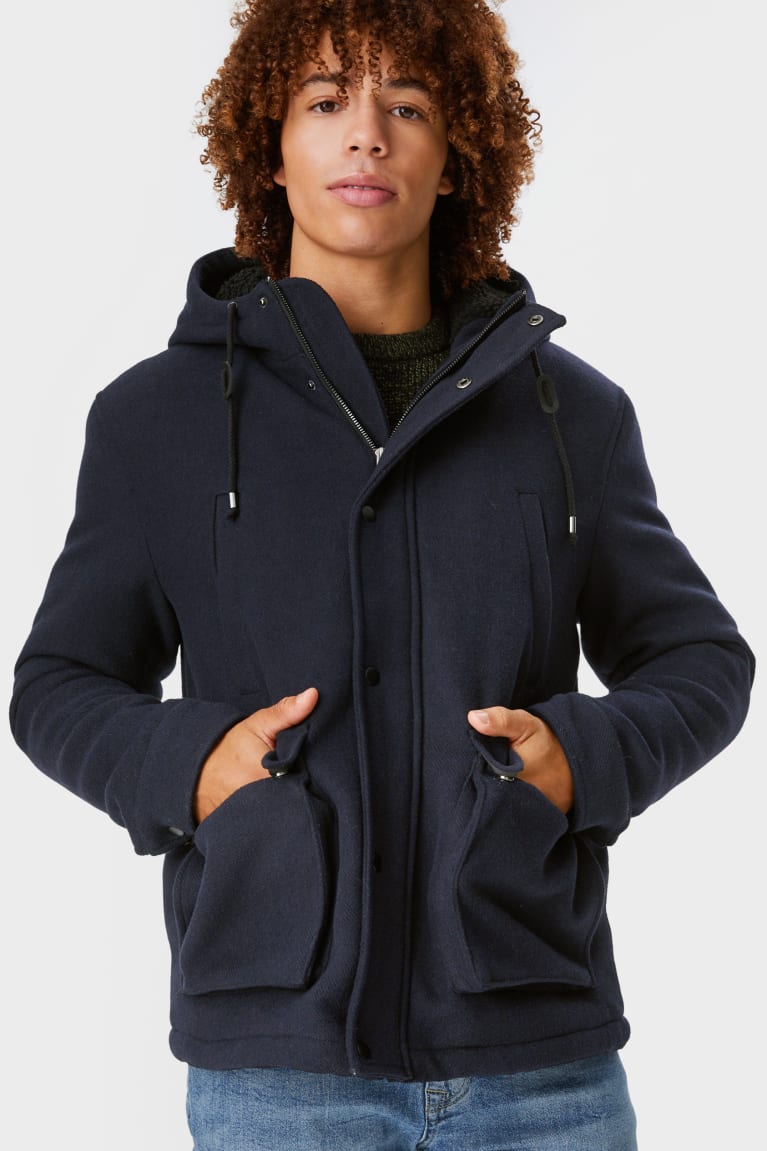 Chaquetas C&A Clockhouse With Hood Azules Oscuro | GUQPNL-213