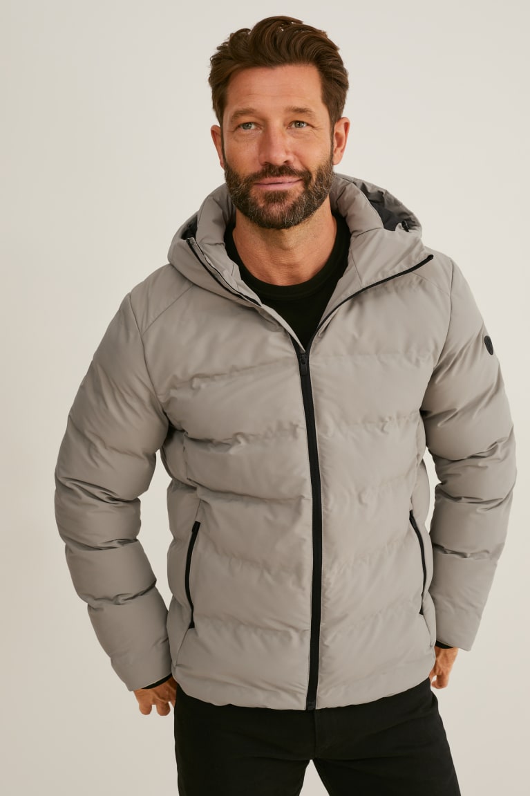 Chaquetas C&A Outdoor With Hood Recycled Gris Marrones | JGSNAX-597