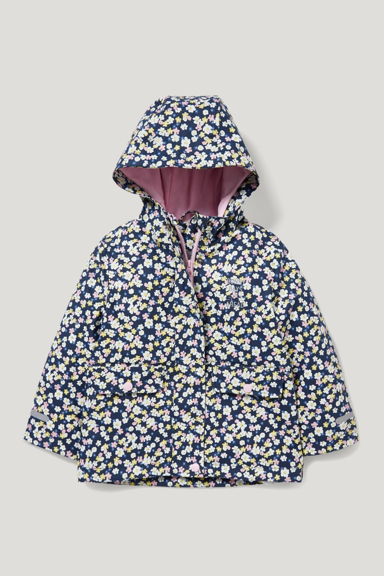 Chaquetas C&A Rain With Hood Floral Azules Oscuro | WHNKZS-592