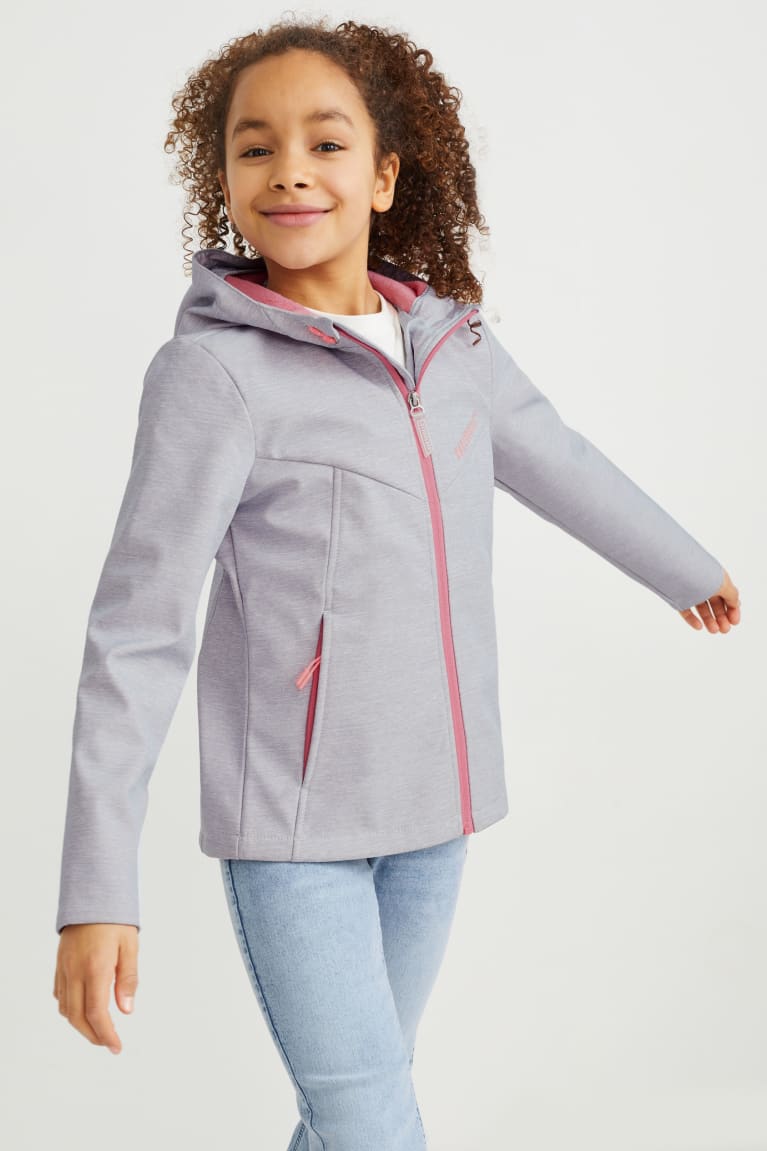 Chaquetas C&A Softshell With Hood Gris Claro | MKHVYS-918