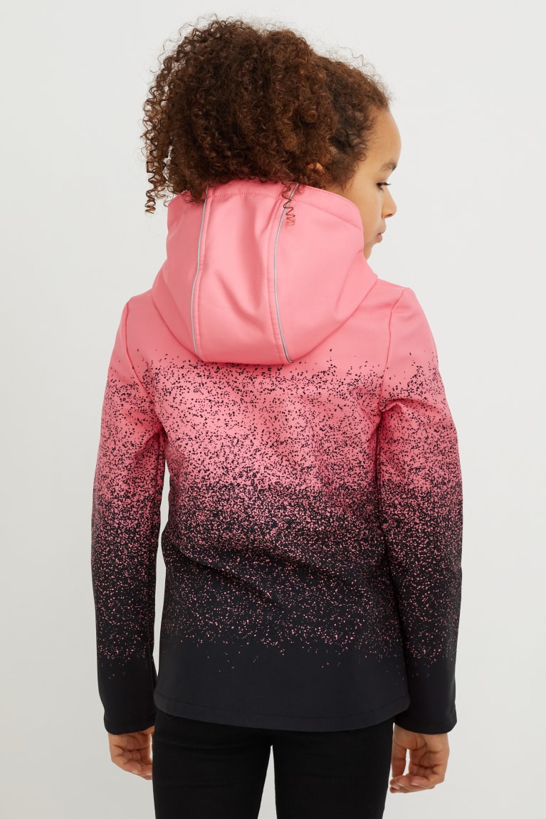 Chaquetas C&A Softshell With Hood Negras Rosas | CYNMEO-507