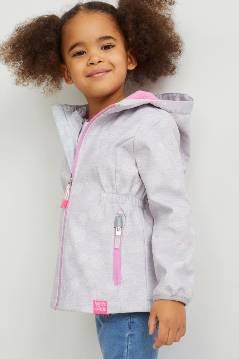 Chaquetas C&A Softshell With Hood Patterned Gris Claro | ISRUFE-652