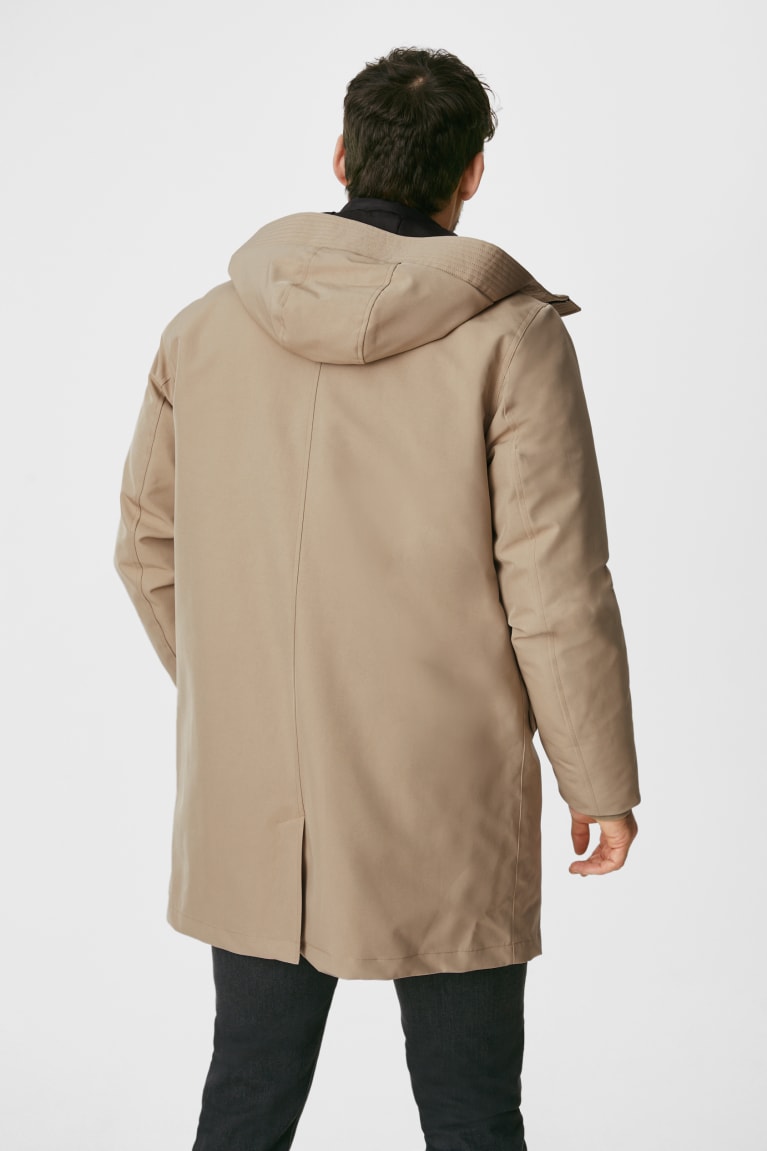 Chaquetas C&A Technical Parka With Hood Recycled Beige | FKRZEY-315