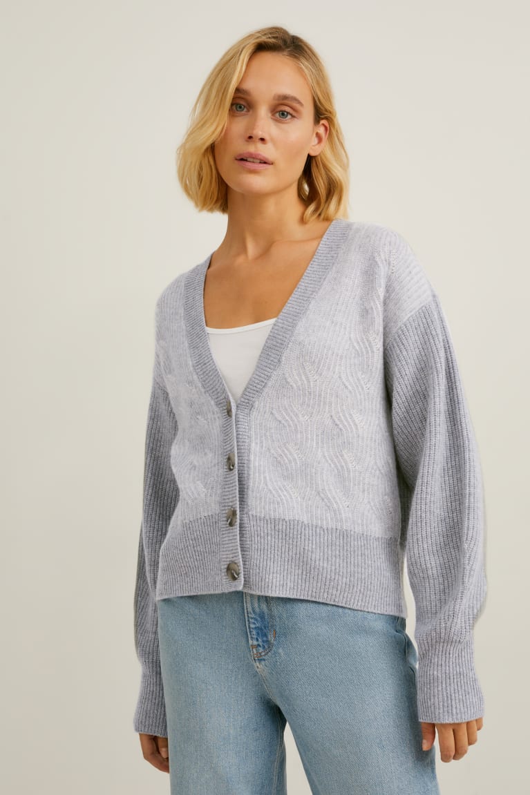 Cárdigan C&A Cashmere Gris | DSZFNT-348