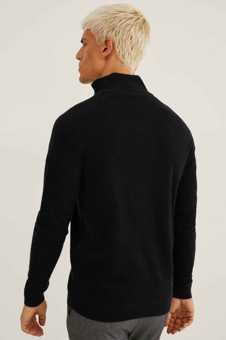 Cárdigan C&A Cashmere Negras | TPGCSJ-295