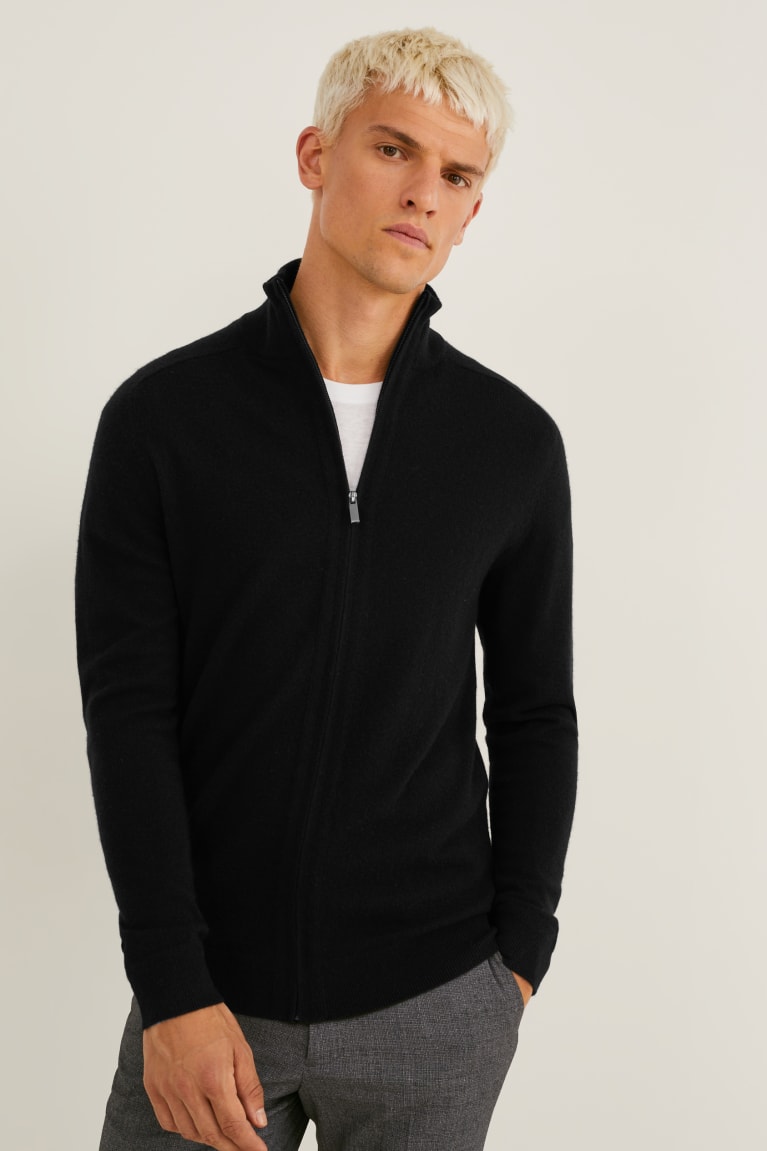 Cárdigan C&A Cashmere Negras | TPGCSJ-295