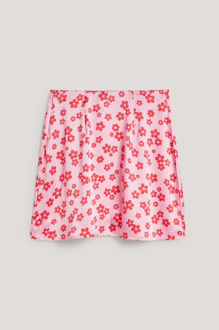 Falda C&A Clockhouse Mini Floral Rosas | JCIODB-324