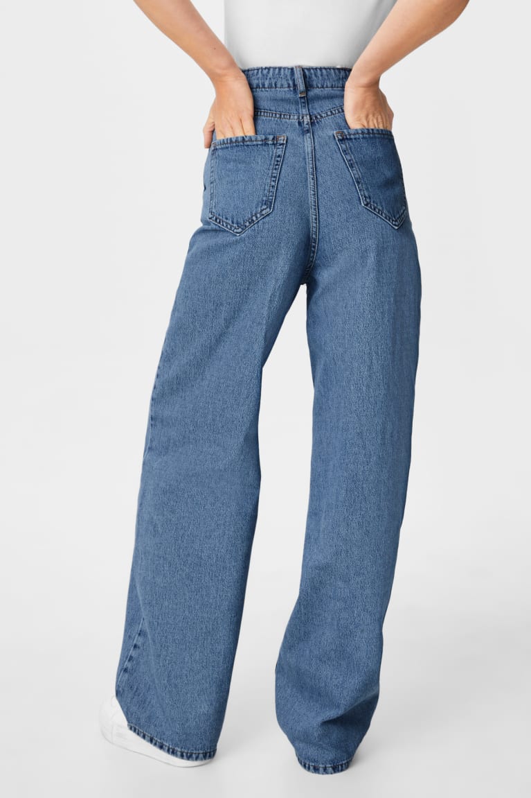 Jeans C&A Anchos Leg Recycled Azules | DQGYAK-580