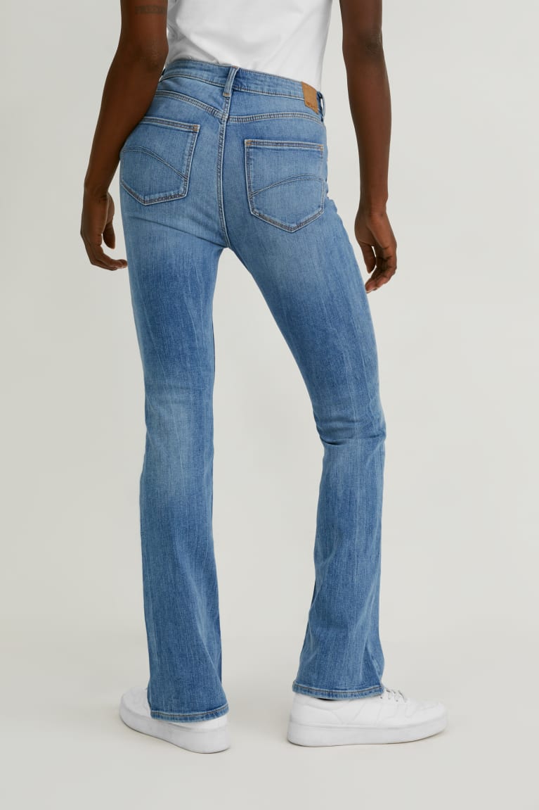 Jeans C&A Bootcut High Cintura Azules Azules Claro | KDMJZL-312