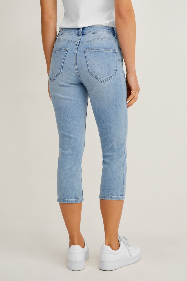 Jeans C&A Capri High Cintura Push-up Effect Lycra® Azules Azules Claro | PXDHJR-582