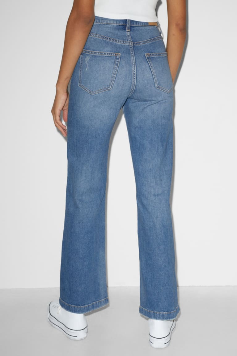 Jeans C&A Clockhouse Anchos Leg High Cintura Azules | BYSCHF-584