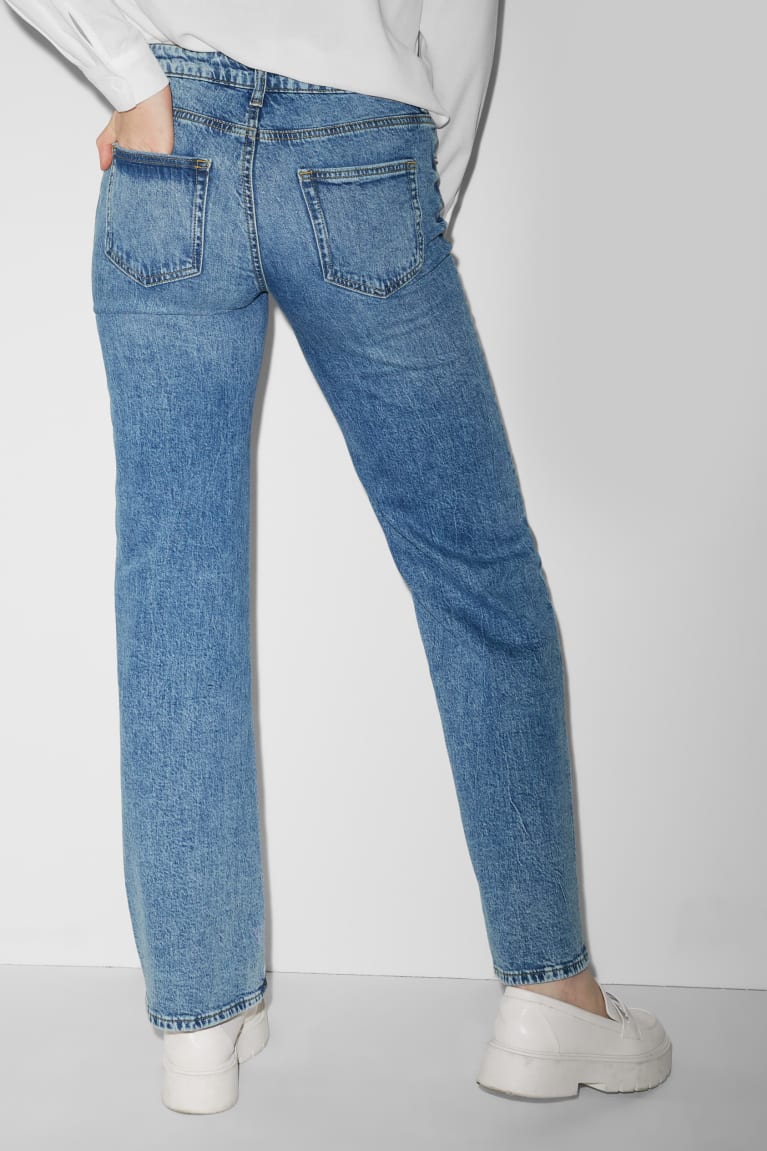 Jeans C&A Clockhouse Anchos Leg High Cintura Recycled Azules | KBUREX-701