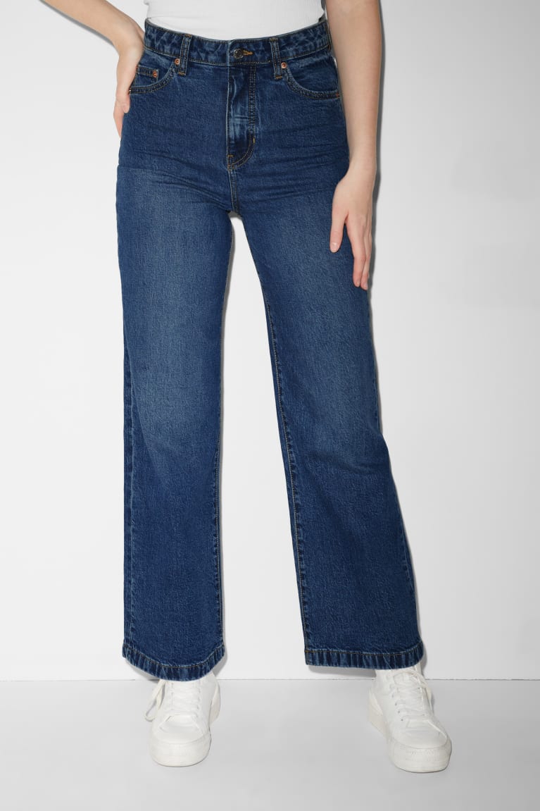 Jeans C&A Clockhouse Anchos Leg High Cintura Azules | NAZFHC-109