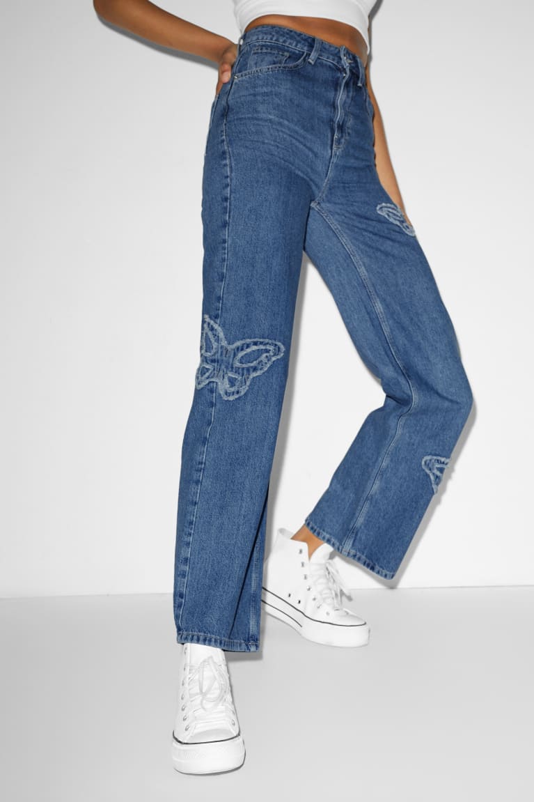 Jeans C&A Clockhouse Directo High Cintura Azules | ENYWOF-385