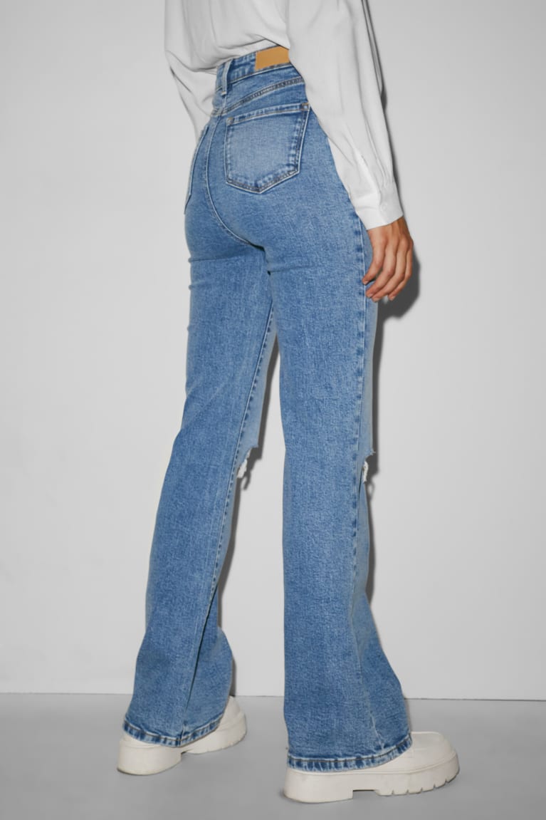 Jeans C&A Clockhouse Flared High Cintura Azules Azules Claro | AZMOED-263