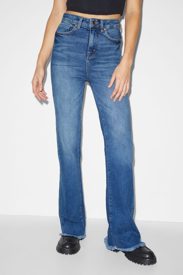 Jeans C&A Clockhouse Flared High Cintura Azules | BMGELH-549