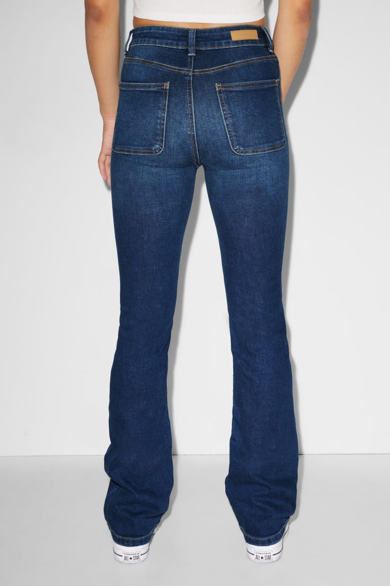 Jeans C&A Clockhouse Flared High Cintura Recycled Azules | QCPTZB-691