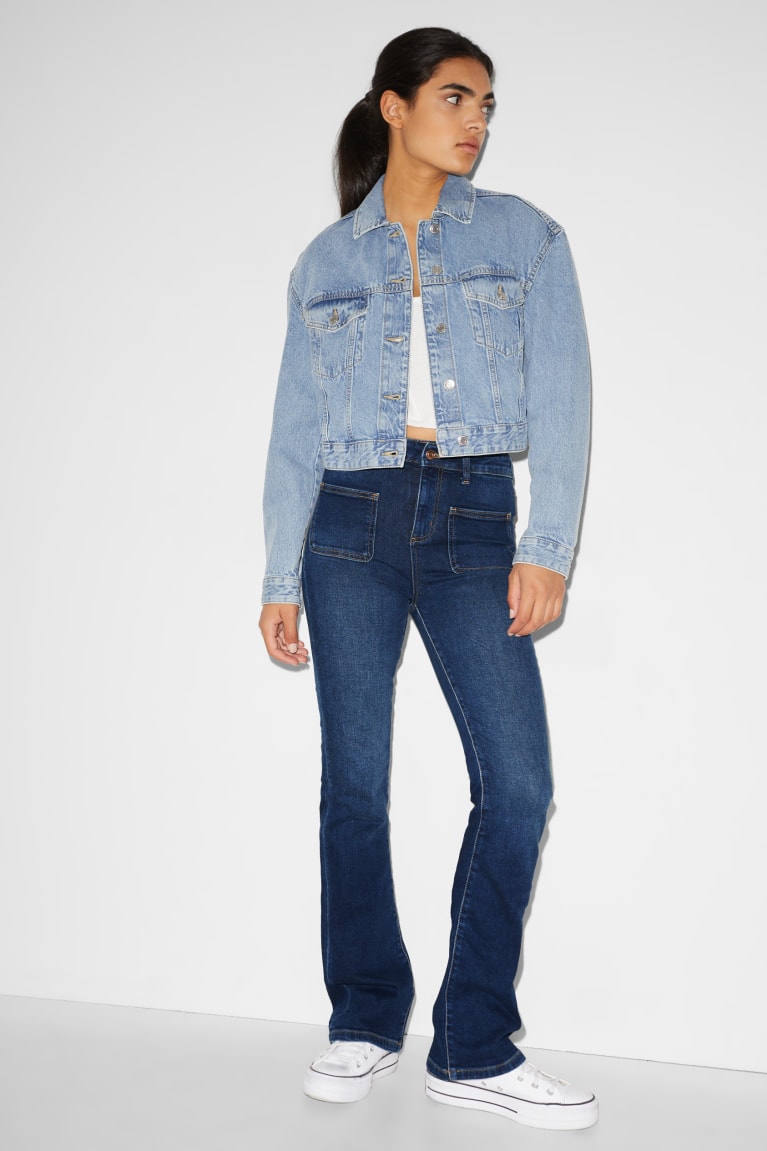 Jeans C&A Clockhouse Flared High Cintura Recycled Azules | QCPTZB-691