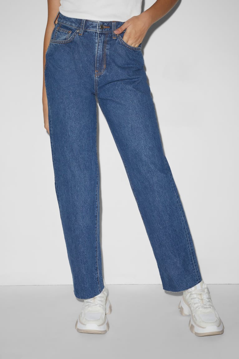 Jeans C&A Clockhouse Loose Fit High Cintura Azules | AKLJRE-150