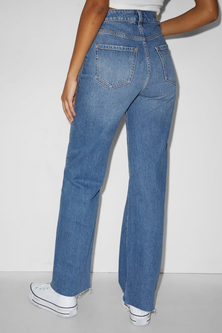 Jeans C&A Clockhouse Loose Fit High Cintura Azules | WBRYPZ-189