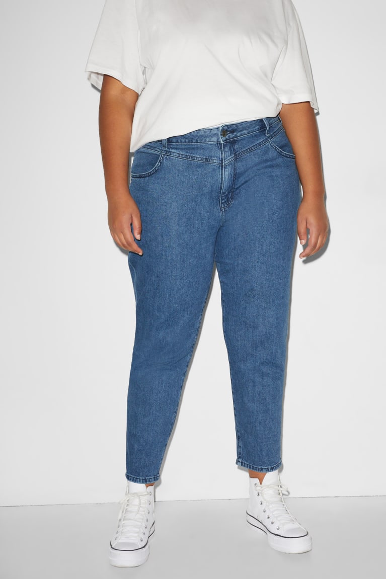 Jeans C&A Clockhouse Mom High Cintura Azules | NLATSE-621