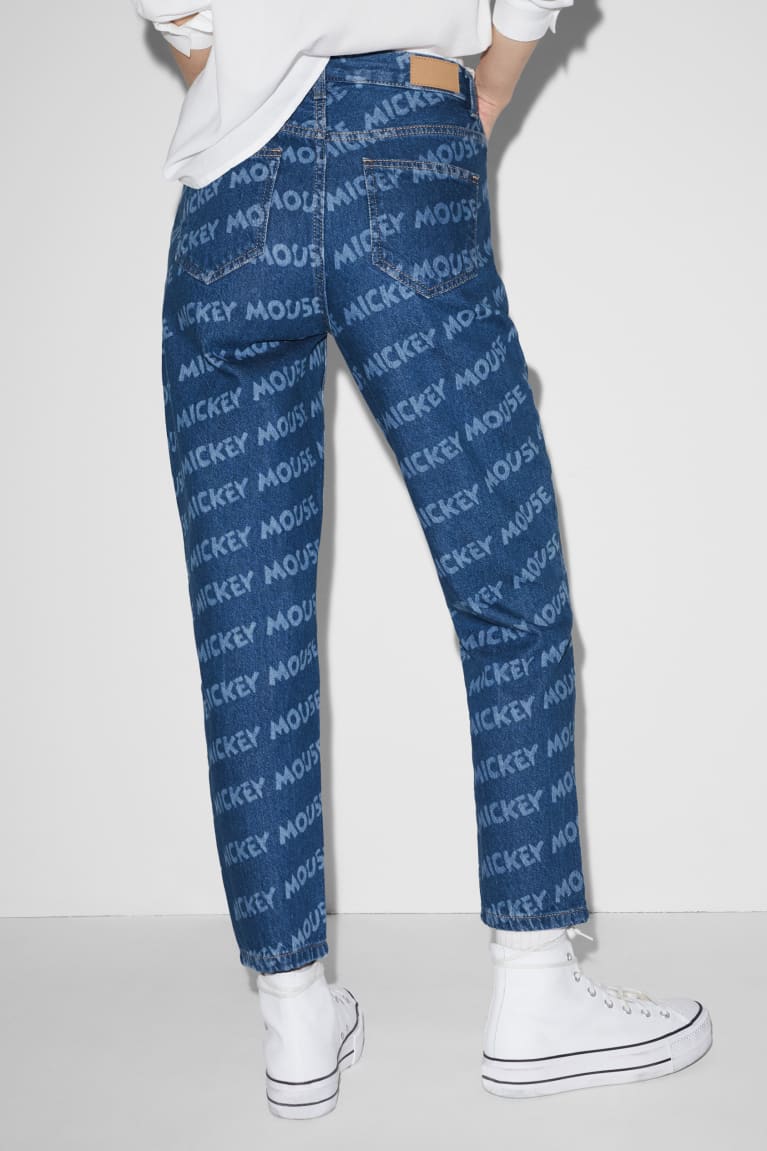 Jeans C&A Clockhouse Mom High Cintura Micky Maus Azules | WCKSUT-035