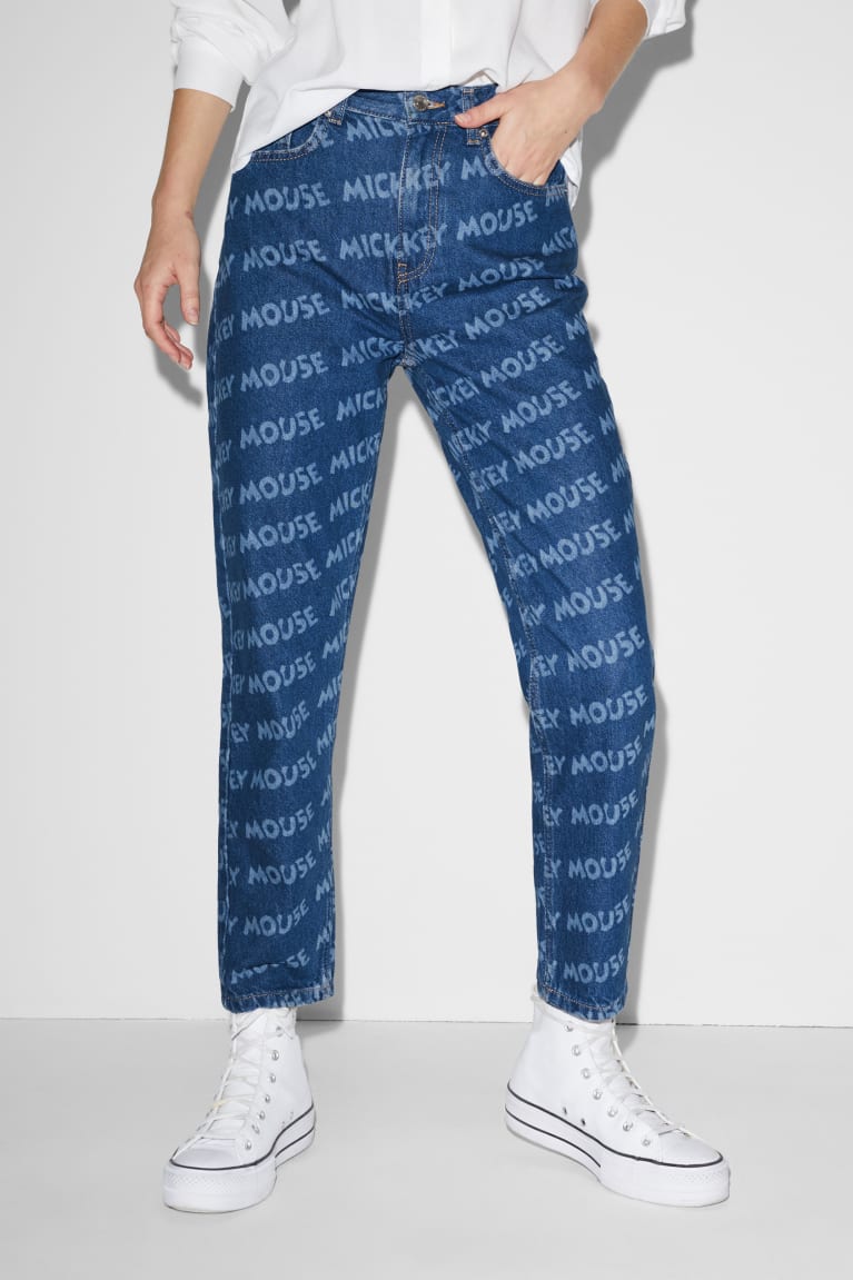 Jeans C&A Clockhouse Mom High Cintura Micky Maus Azules | WCKSUT-035