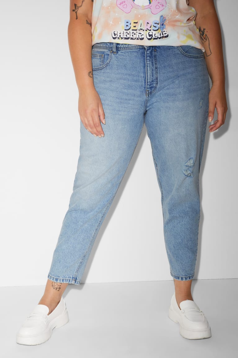 Jeans C&A Clockhouse Mom High Cintura Recycled Azules Azules Claro | AHKOJM-563