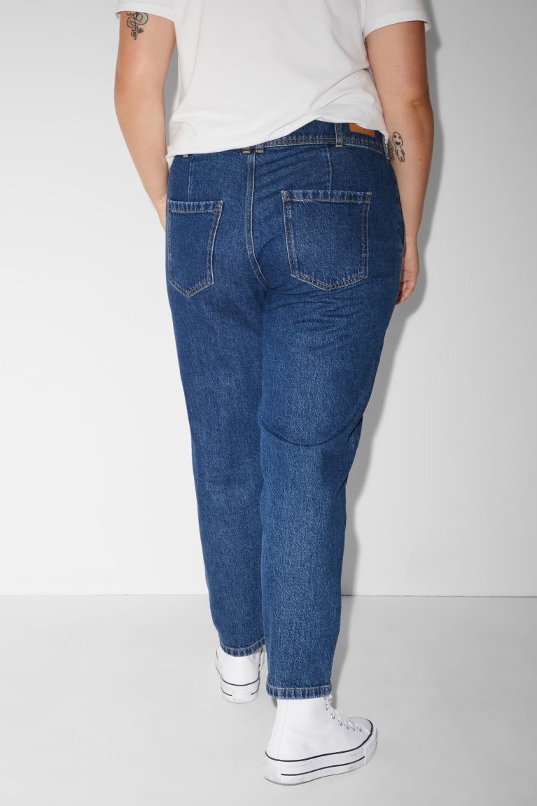 Jeans C&A Clockhouse Mom High Cintura Recycled Azules | EJFTAU-168