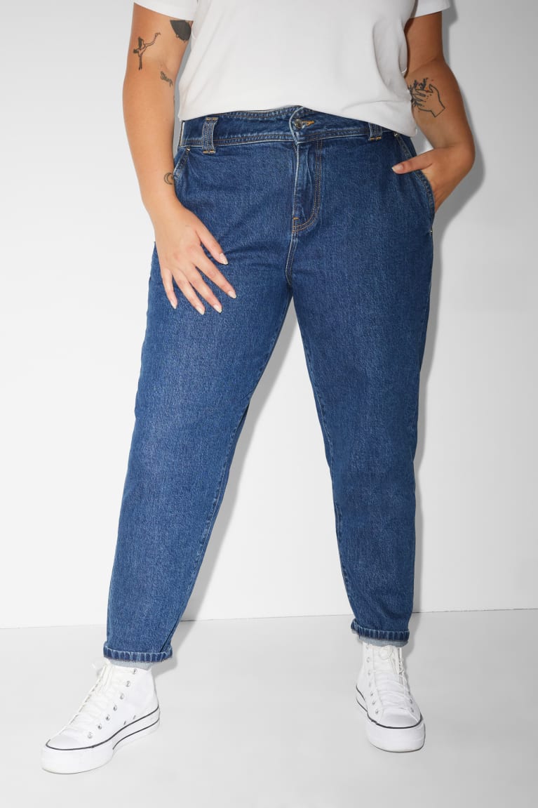 Jeans C&A Clockhouse Mom High Cintura Recycled Azules | EJFTAU-168