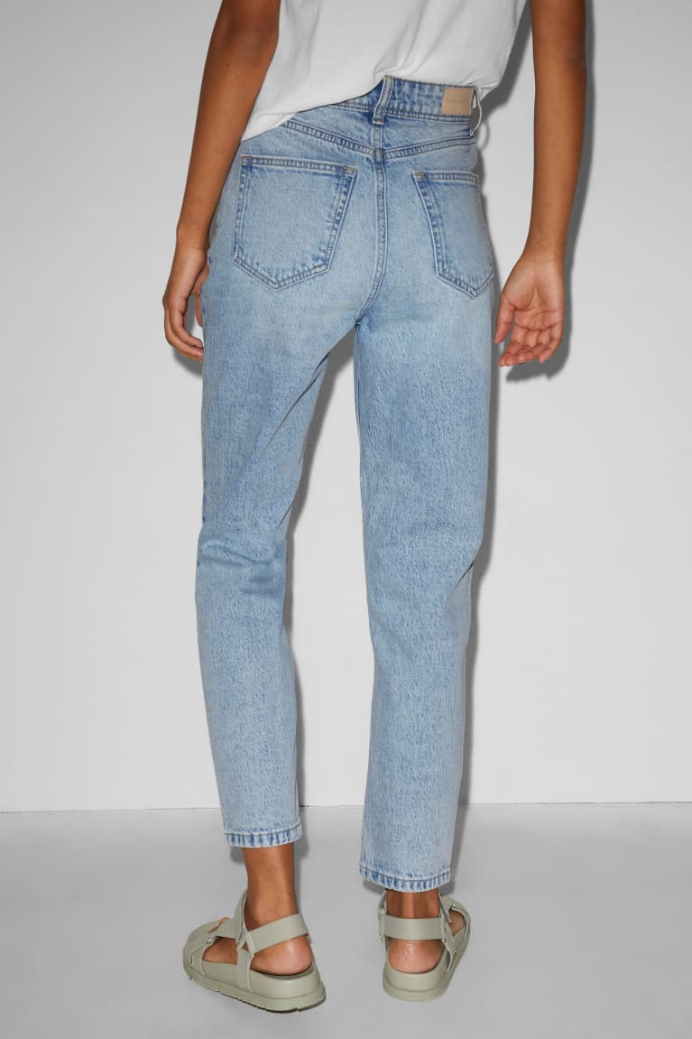 Jeans C&A Clockhouse Mom High Cintura Recycled Azules Azules Claro | URBTWS-752