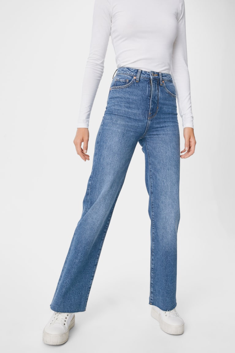 Jeans C&A Clockhouse Relaxed High Cintura Recycled Azules | MOGQUT-519