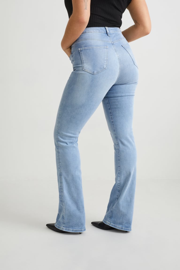 Jeans C&A Curvy High Cintura Bootcut Lycra® Azules Azules Claro | WCIMHX-312