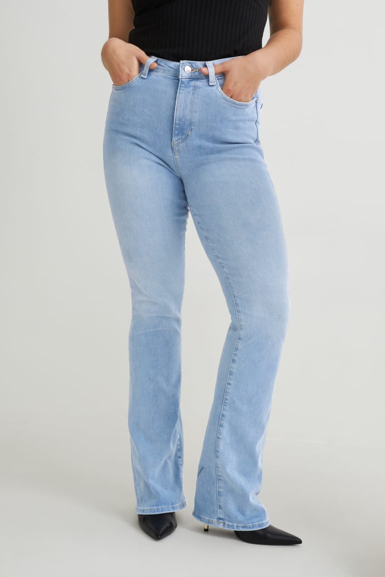 Jeans C&A Curvy High Cintura Bootcut Lycra® Azules Azules Claro | WCIMHX-312