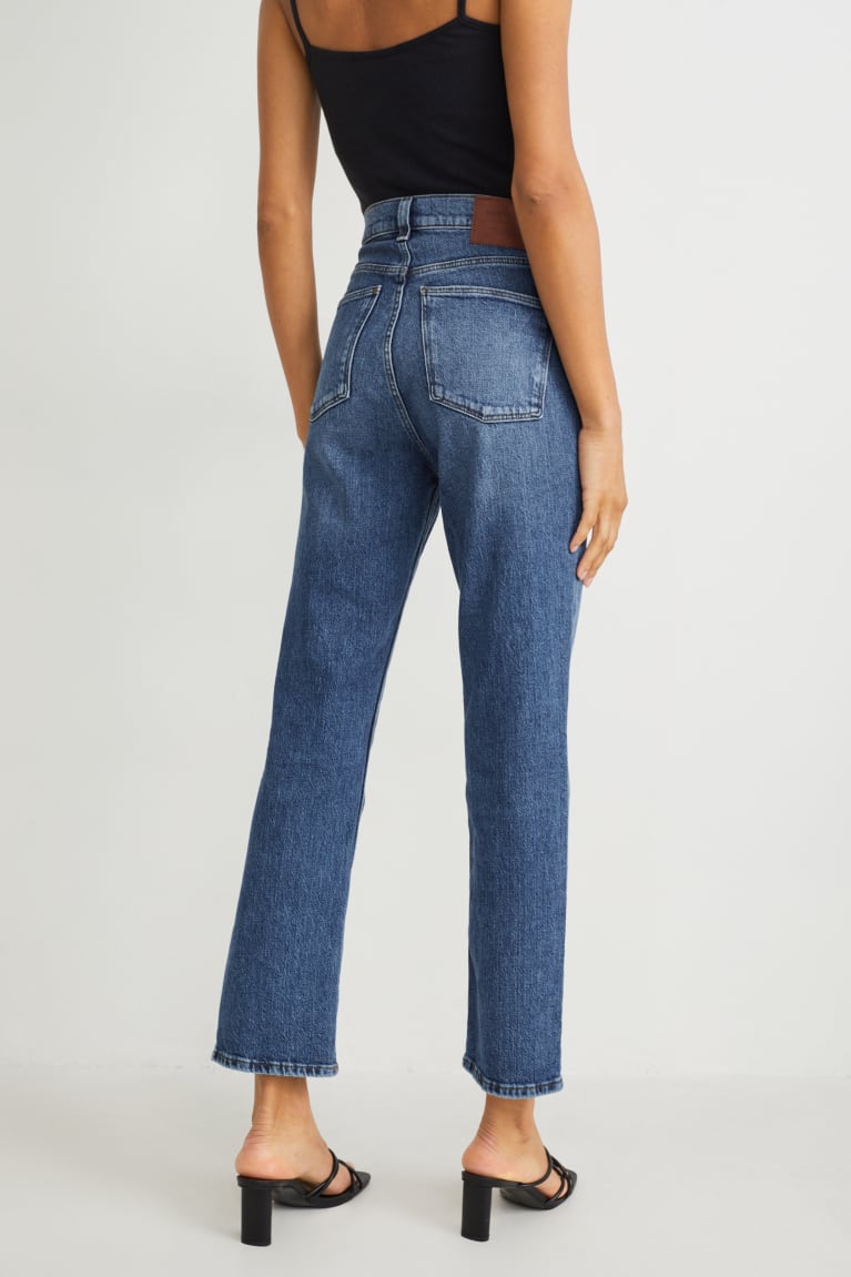 Jeans C&A Directo High Cintura Lycra® Azules | ERYADV-702