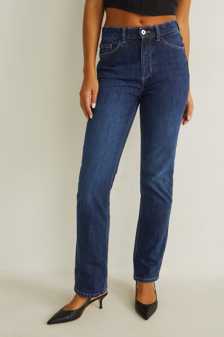 Jeans C&A Directo High Cintura Lycra® Azules | SBZFWC-159