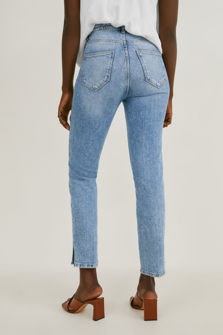 Jeans C&A Directo High Cintura Lycra® Azules Azules Claro | VKBQHW-650