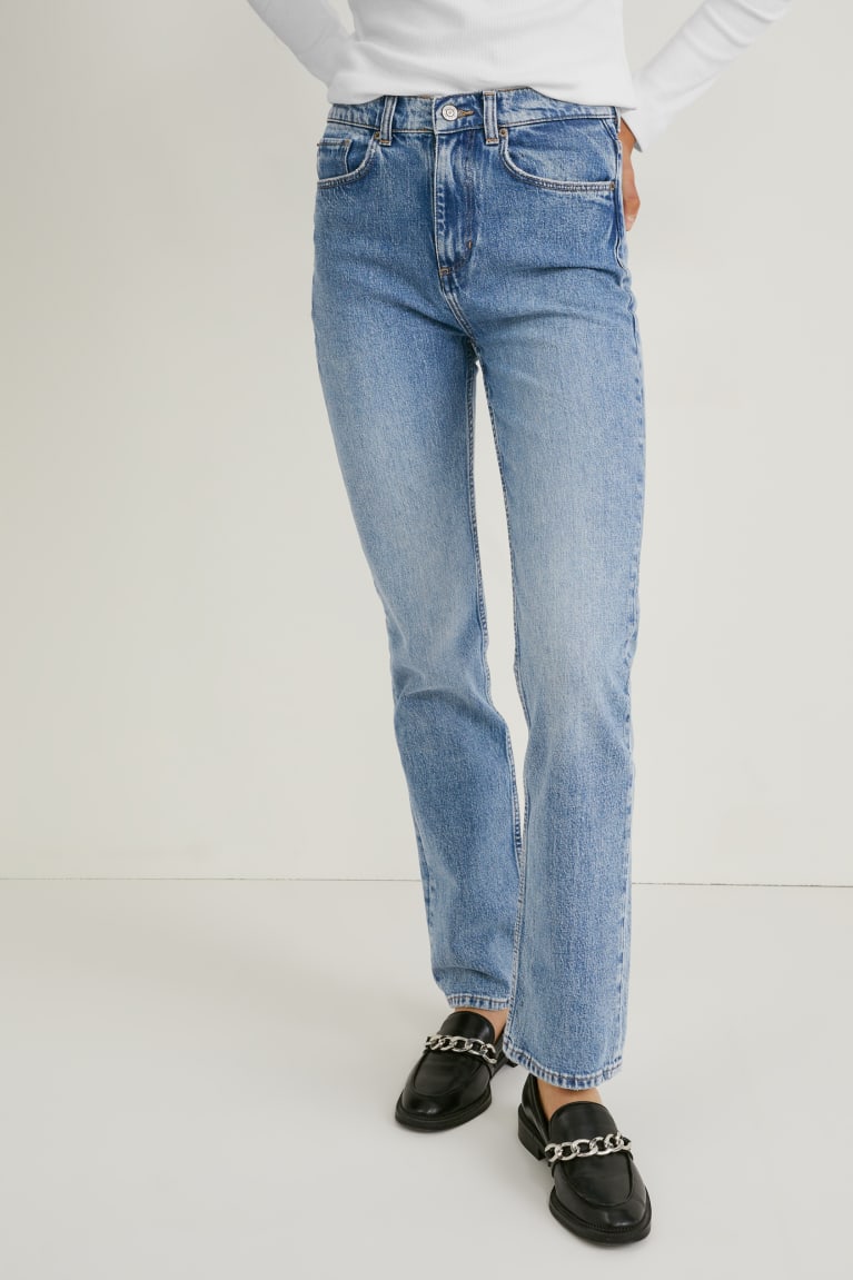 Jeans C&A Directo High Cintura Recycled Azules Azules Claro | GVJIRO-018