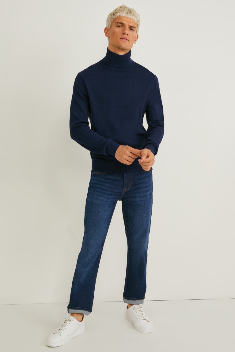 Jeans C&A Directo Lycra® Azules Azules Oscuro | JQESFH-341