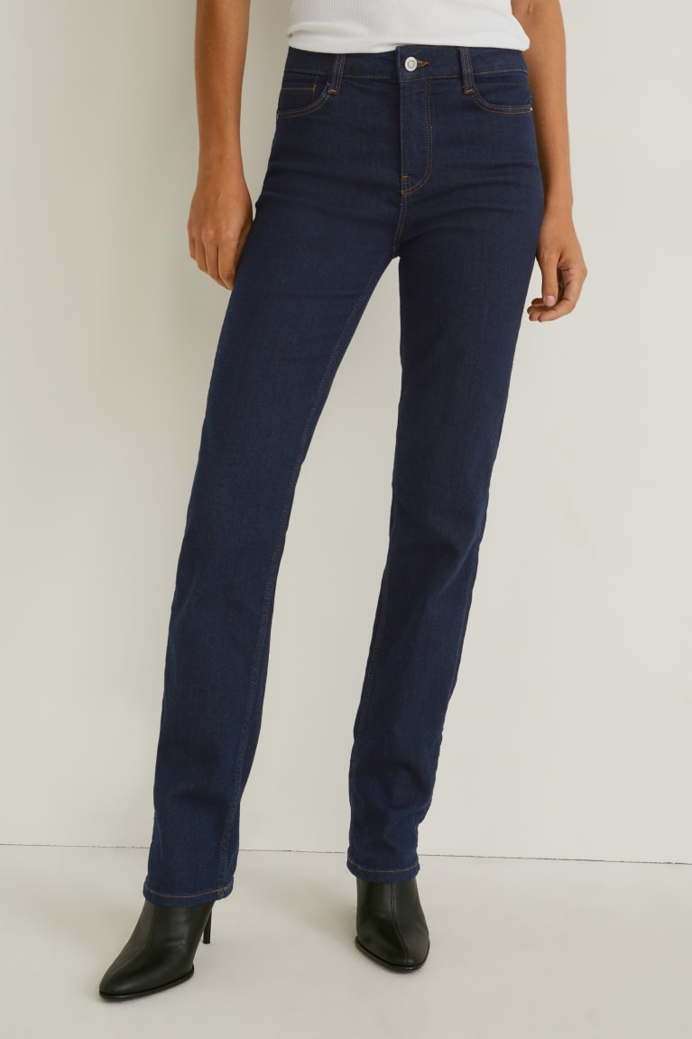 Jeans C&A Directo Mid-rise Cintura Lycra® Azules Azules Oscuro | BASLJE-260