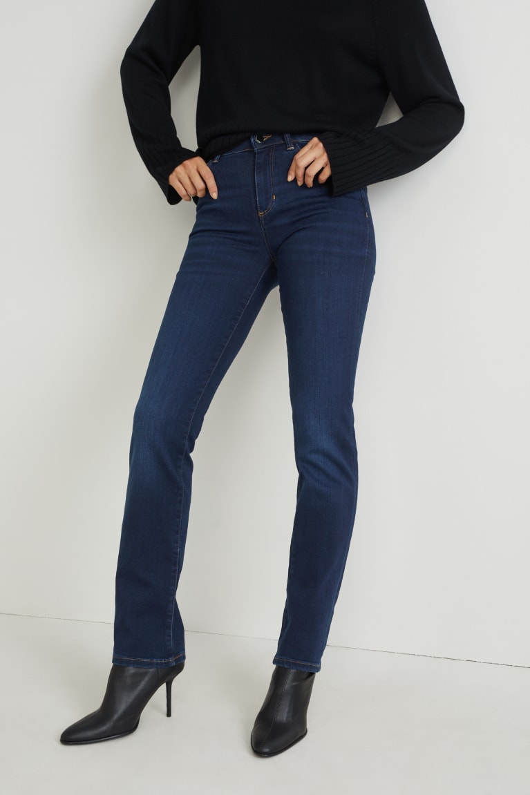 Jeans C&A Directo Mid-rise Cintura Lycra® Azules | TAOBYI-586