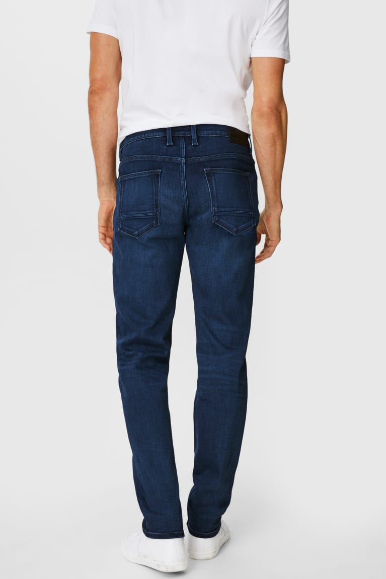 Jeans C&A Directo Thermal Jog Denim Recycled Azules Azules Oscuro | GMUPHS-839