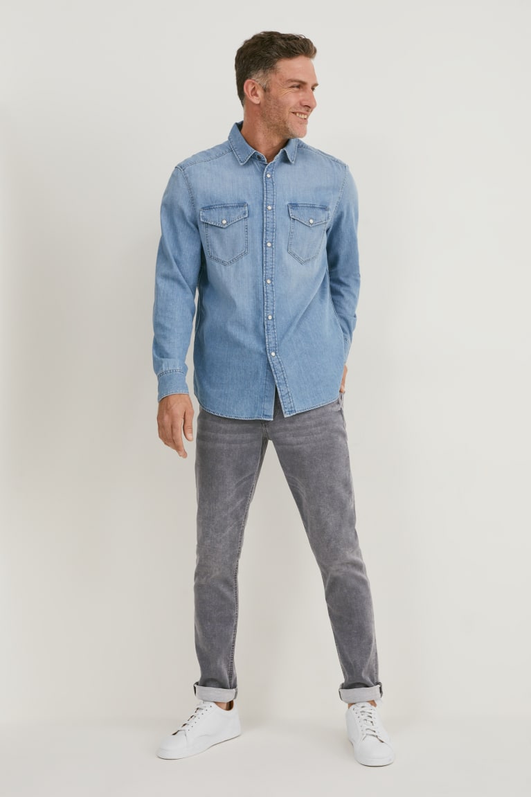 Jeans C&A Flaco Flex Jog Denim Recycled Azules Gris | JBDAMU-259