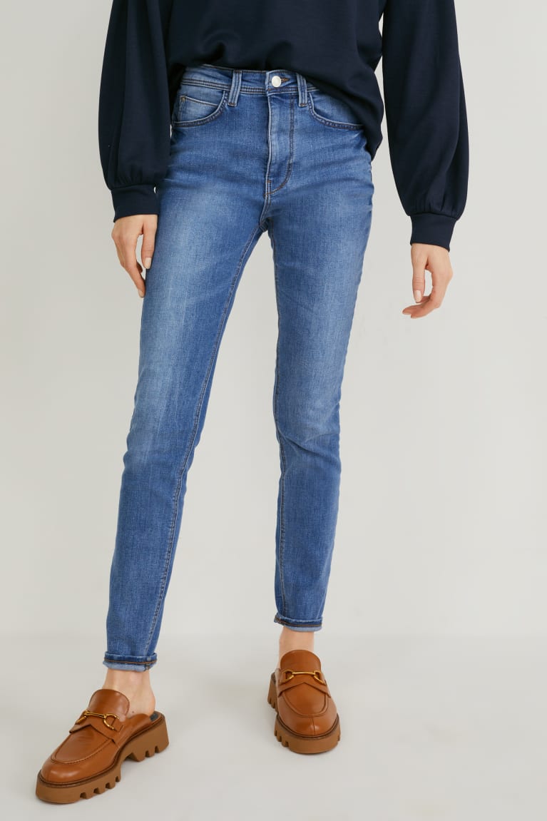 Jeans C&A Flaco High Cintura Azules Azules Claro | JETQSR-869