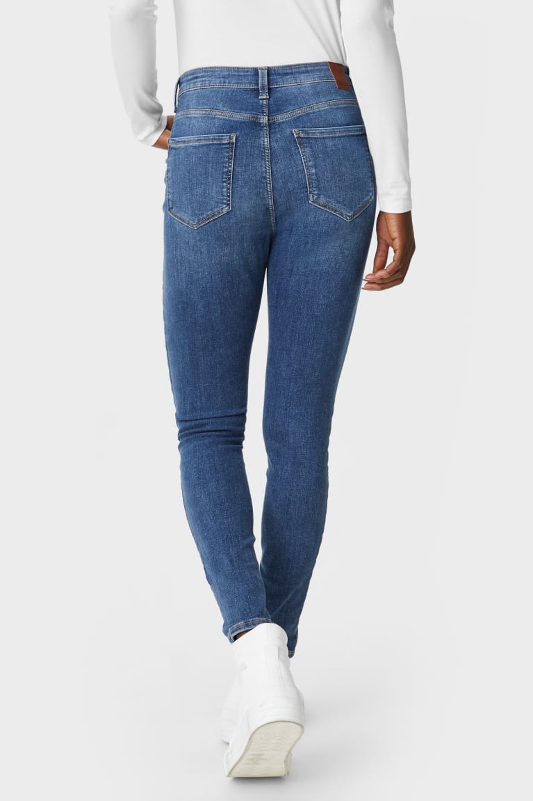 Jeans C&A Flaco High Cintura Azules | BQGOJD-347