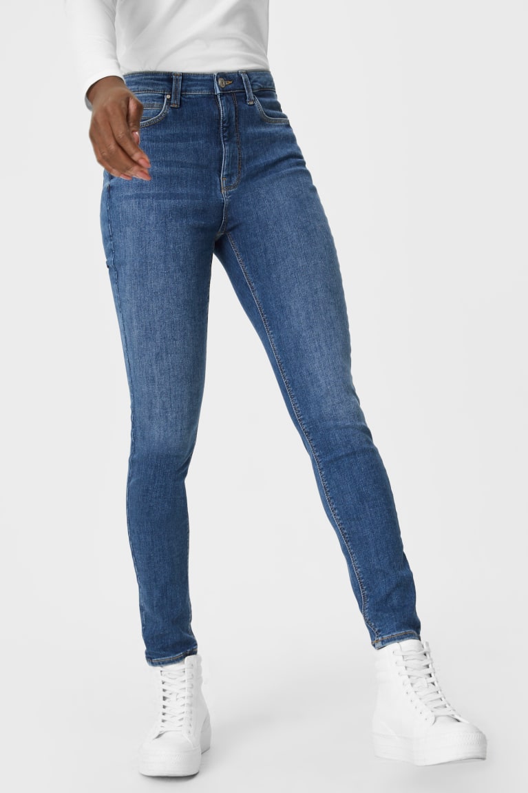 Jeans C&A Flaco High Cintura Azules | BQGOJD-347