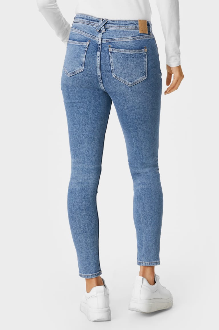 Jeans C&A Flaco High Cintura Azules | HJGLXQ-769