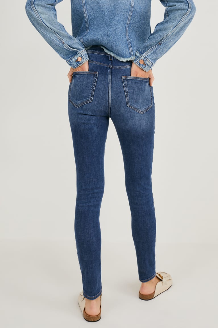 Jeans C&A Flaco High Cintura Azules | ZOUJST-860