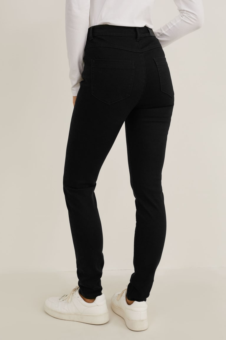 Jeans C&A Flaco High Cintura Negras | UOHKDI-368